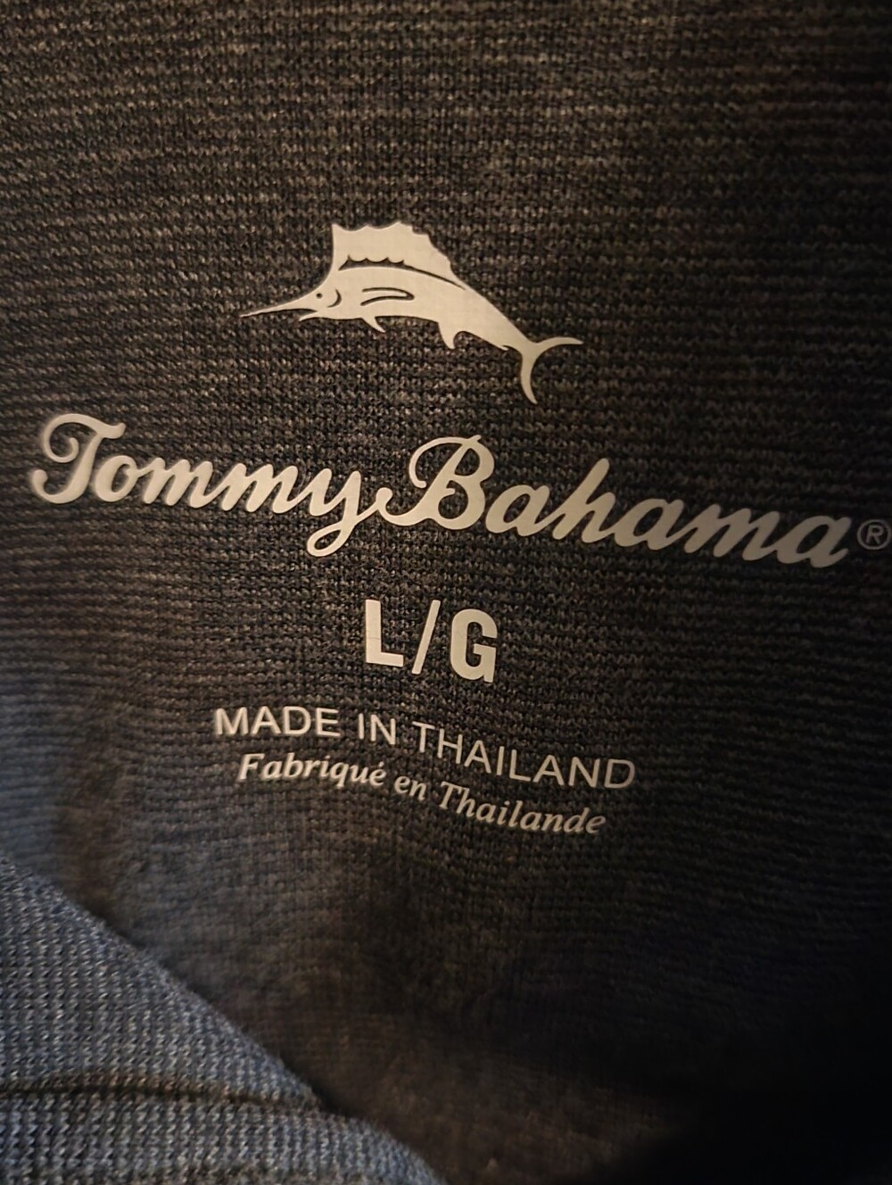 Tommy Bahama Island Zone Shirt Mens Large Gray Long Sleeve 1/4 Zip Pullover - Picture 6 of 9
